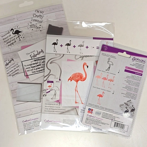 Brand New Crafter's Companion Flamingo Stamp and Die Set. Set of 3. - Picture 5 of 5